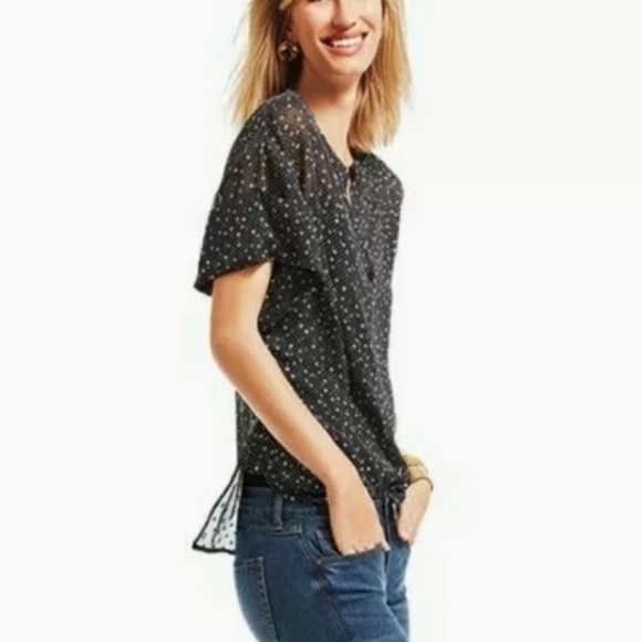 CAbi Black Swiss Dot Sheer Top Style #239 Sz S - Picture 3 of 10